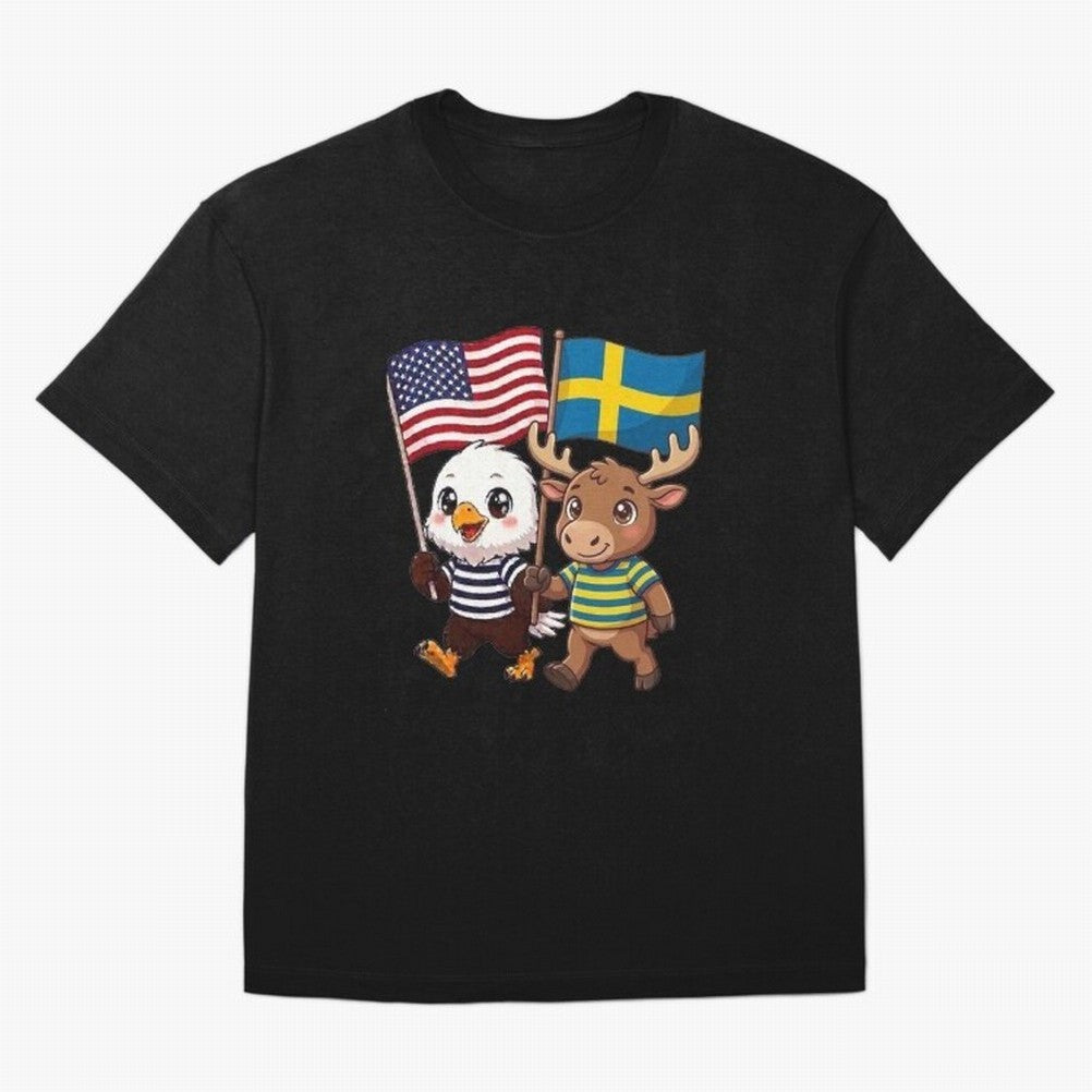 The American eagle and its friend, the Swedish elk Classic T-Shirt Celebrate National Team Dreams in Global Football Passion for FIFA World Cup 2026 Group Stage, Celebrating Neymar, England, France and Netherlands, Soccer Culture, Superstar