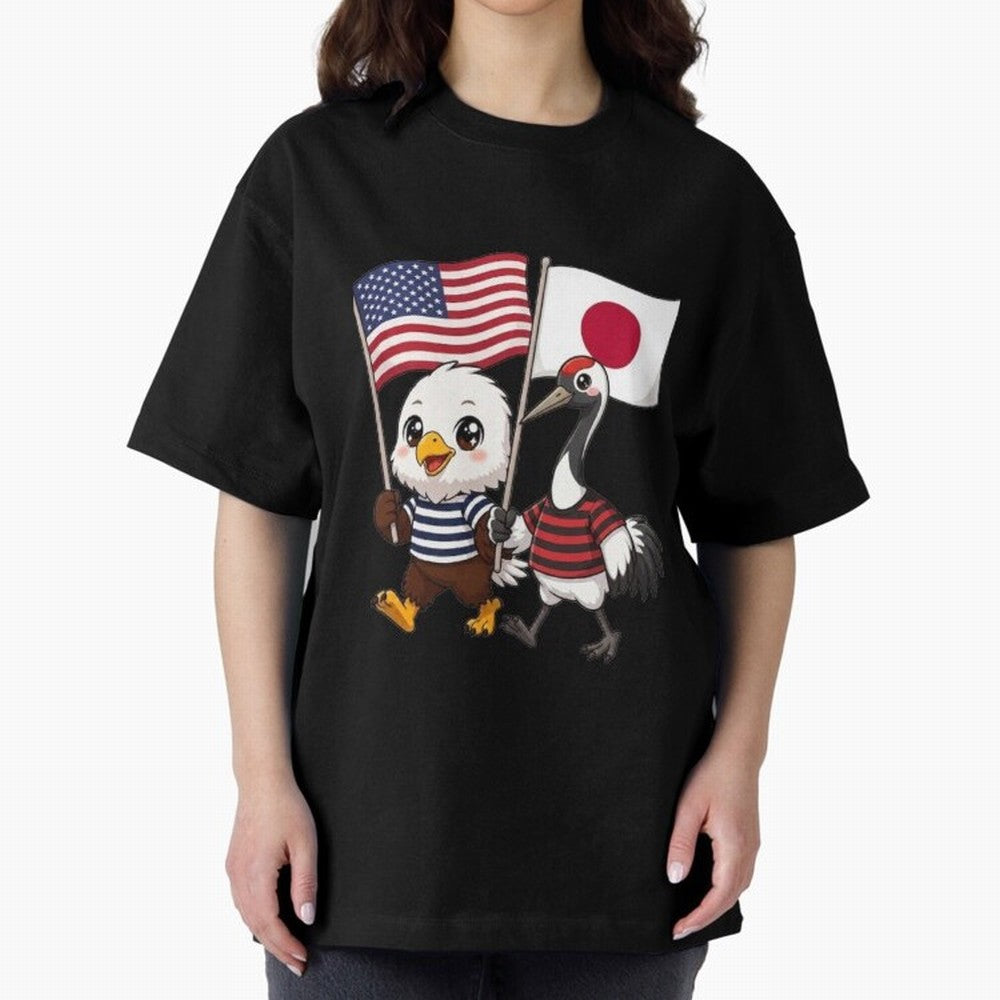 The American eagle and its friend, the Japanese crane Classic T-Shirt Capture Stadium Memories from Global Football Passion for FIFA World Cup 2026 Group Stage, Featuring Cristiano Ronaldo, Haaland and CR7, Brazil, Portugal and Argentina, Fan