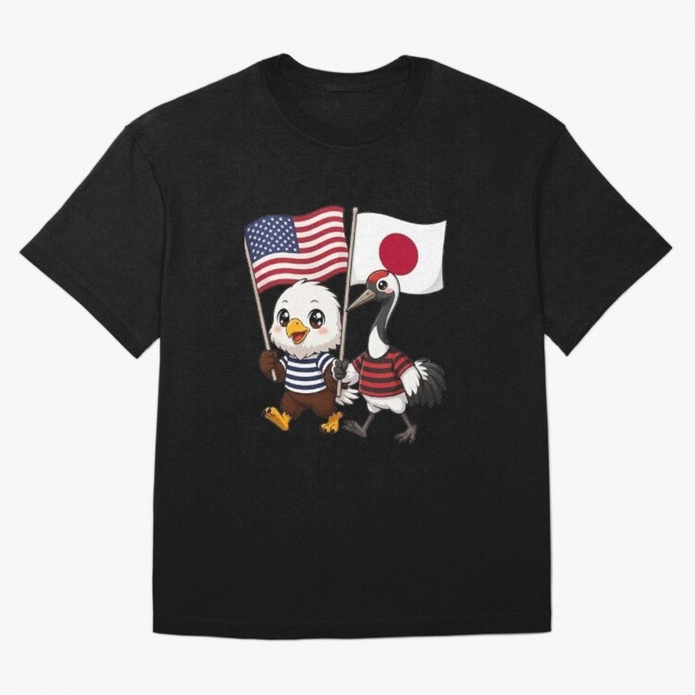 The American eagle and its friend, the Japanese crane Classic T-Shirt Capture Stadium Memories from Global Football Passion for FIFA World Cup 2026 Group Stage, Featuring Cristiano Ronaldo, Haaland and CR7, Brazil, Portugal and Argentina, Fan