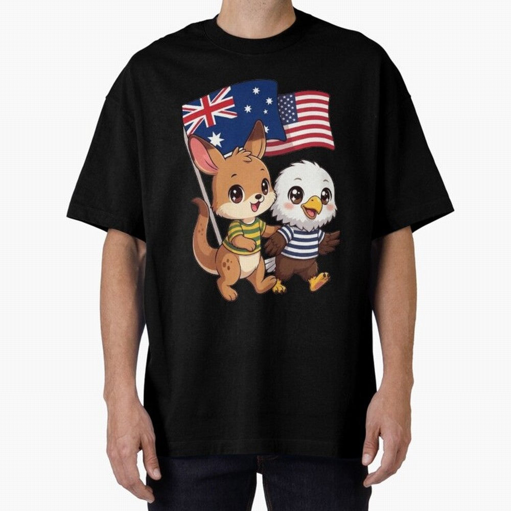 the Australian kangaroo and its friend the American eagle Classic T-Shirt Feel the Heartbeat of Global Football Passion for FIFA World Cup 2026, Driven by CR7 and Messi, Netherlands, Global Supporter Spirit, Legendary Goals, National Colors and