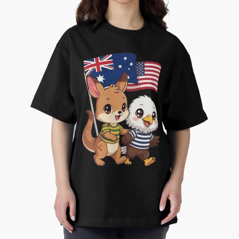the Australian kangaroo and its friend the American eagle Classic T-Shirt Feel the Heartbeat of Global Football Passion for FIFA World Cup 2026, Driven by CR7 and Messi, Netherlands, Global Supporter Spirit, Legendary Goals, National Colors and