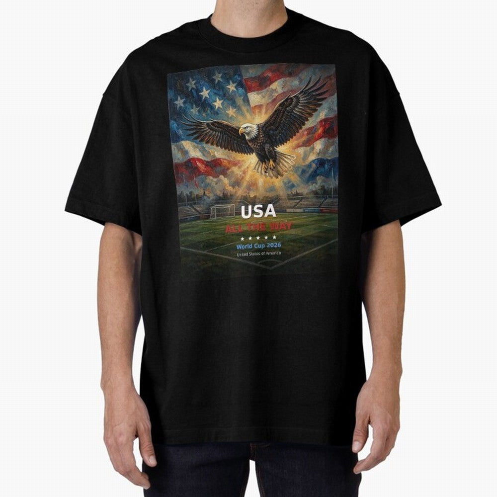 USA All The Way - American Eagle Soccer World Cup 2026 Tee Classic T-Shirt Relive the FIFA World Cup 2026 USA Canada Mexico Journey through Cristiano Ronaldo, Haaland and CR7 Highlights, England and Germany Pride, Vintage Soccer Flavor, Modern