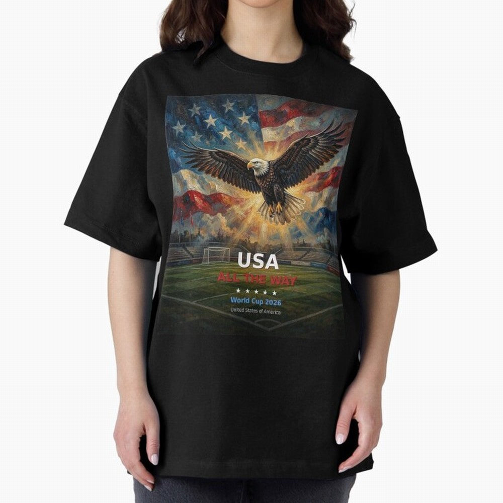USA All The Way - American Eagle Soccer World Cup 2026 Tee Classic T-Shirt Relive the FIFA World Cup 2026 USA Canada Mexico Journey through Cristiano Ronaldo, Haaland and CR7 Highlights, England and Germany Pride, Vintage Soccer Flavor, Modern