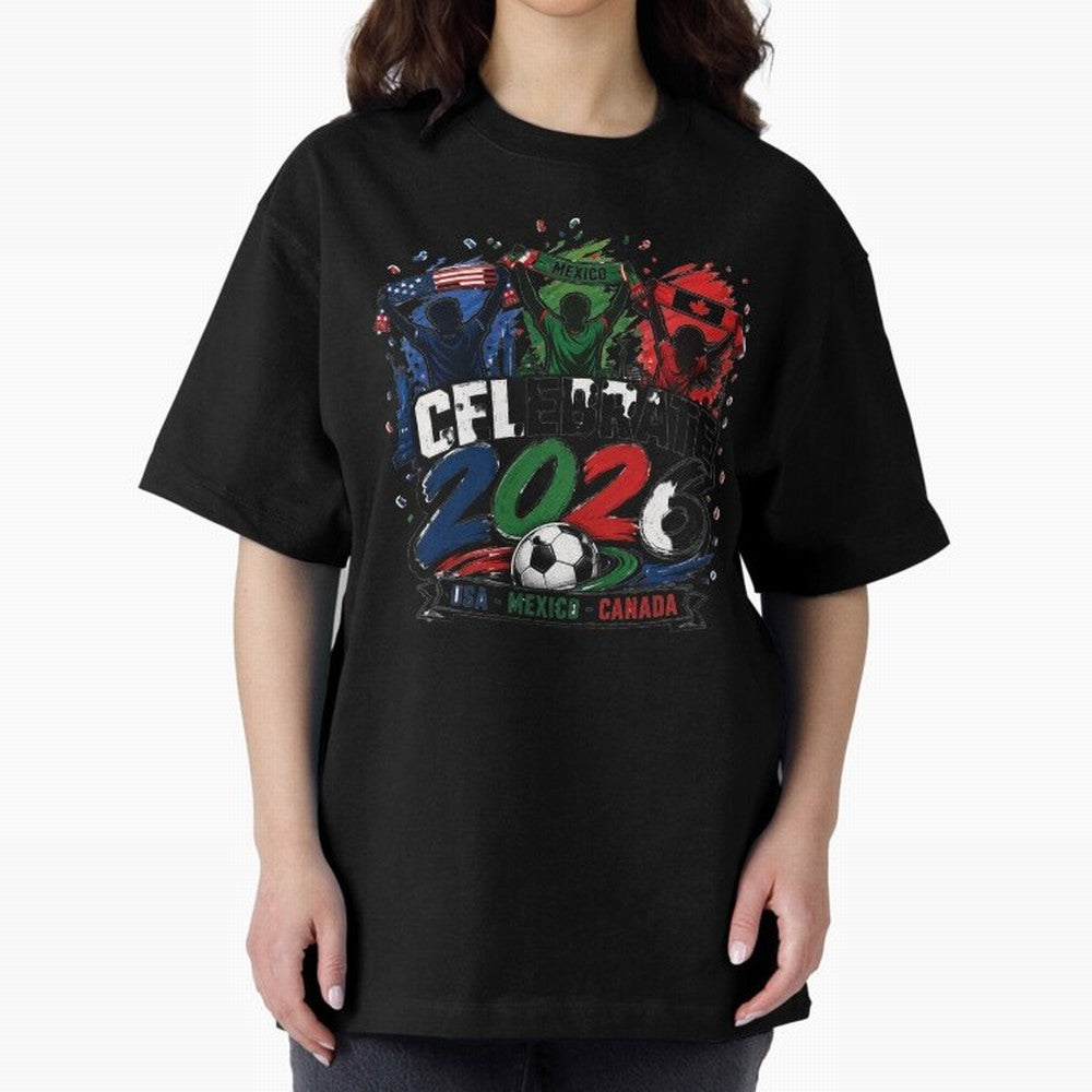 Celebrate 2026 USA Mexico Canada Soccer Fans Classic T-Shirt Celebrate the Road through Match Day Hype around FIFA World Cup 2026 Group Stage, Cristiano Ronaldo, France and Portugal, Worldwide Fan Energy, Dramatic Goals, Stadium Lights and