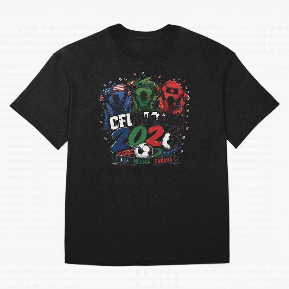 Celebrate 2026 USA Mexico Canada Soccer Fans Classic T-Shirt Celebrate the Road through Match Day Hype around FIFA World Cup 2026 Group Stage, Cristiano Ronaldo, France and Portugal, Worldwide Fan Energy, Dramatic Goals, Stadium Lights and