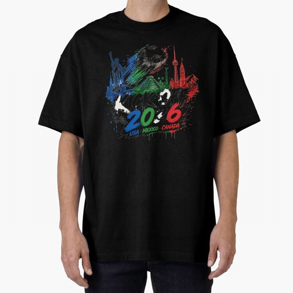 Kick Off 2026 USA Mexico Canada Soccer Graphic Classic T-Shirt Bring Supporter Culture to FIFA World Cup 2026 USA Canada Mexico for Fans of Neymar and Spain, Bringing Football History, Final Match Energy, Crowd Noise and Once in a Lifetime Moments;