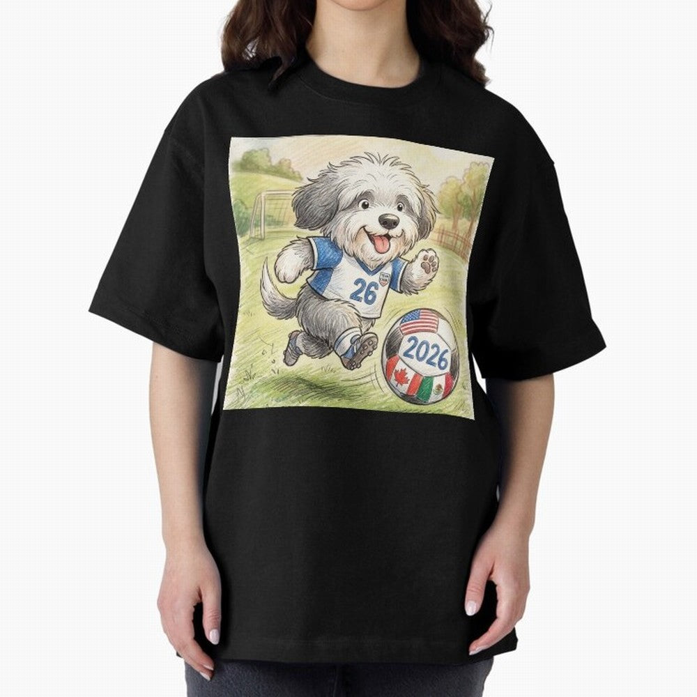 Cute Sheepdog Soccer Star - 2026 World Cup Fluffy Puppy Classic T-Shirt Keep the Legacy of FIFA World Cup 2026 Spirit, Filled with England and Germany, Messi, Neymar and Mbappe, Football Passion, Legendary Performances, Festival Vibes and Supporter