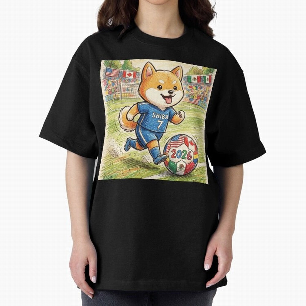 2026 World Cup Shiba Inu Ace #7 - Stadium Action Art Classic T-Shirt Carry the Colors and Pride of Global Football Passion for FIFA World Cup 2026, Highlighting Neymar, Haaland and Cristiano Ronaldo, England, Football Passion, Legendary