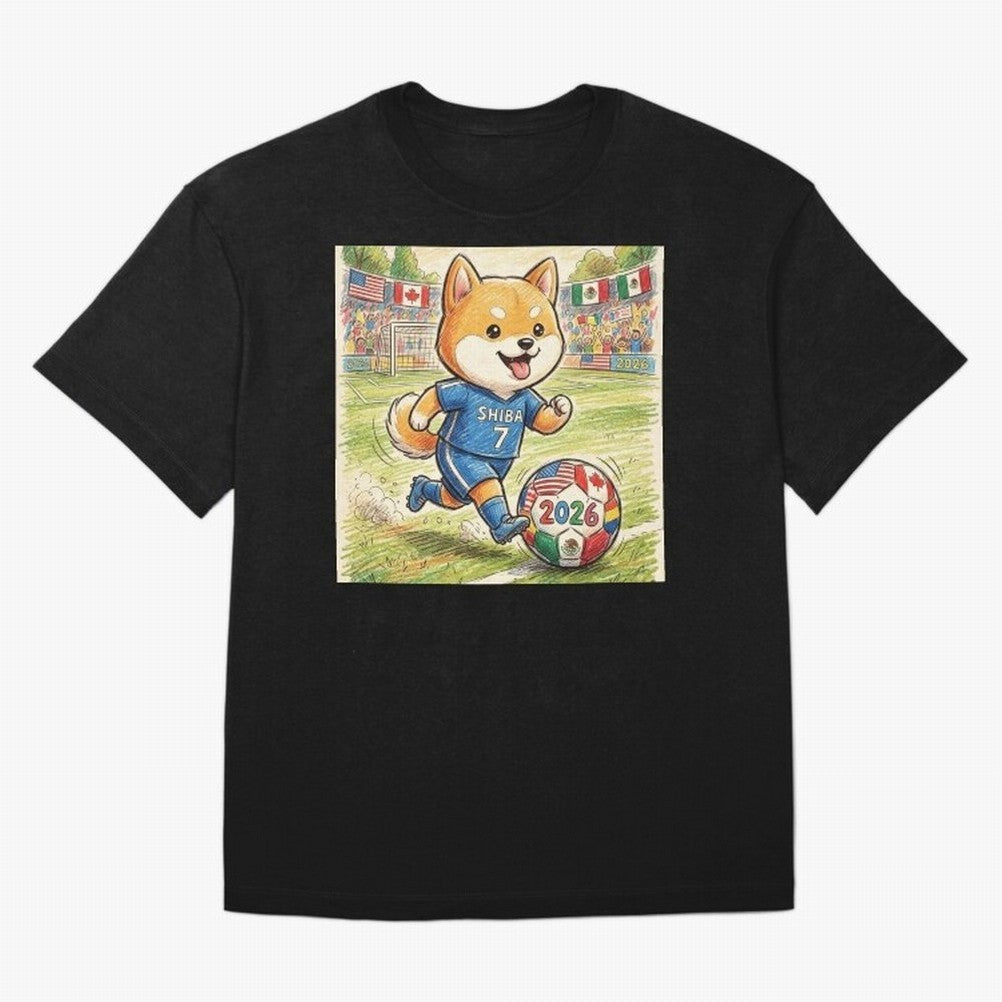 2026 World Cup Shiba Inu Ace #7 - Stadium Action Art Classic T-Shirt Carry the Colors and Pride of Global Football Passion for FIFA World Cup 2026, Highlighting Neymar, Haaland and Cristiano Ronaldo, England, Football Passion, Legendary