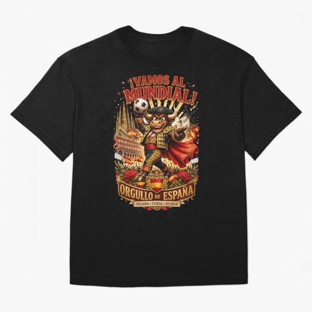 Spain World Cup 2026 Bull Fan Art Classic T-Shirt Carry National Pride through FIFA World Cup 2026 USA Canada Mexico Centered on Messi, CR7 and Mbappe, Portugal Energy, Global Supporter Spirit, Legendary Goals, National Colors and Tournament