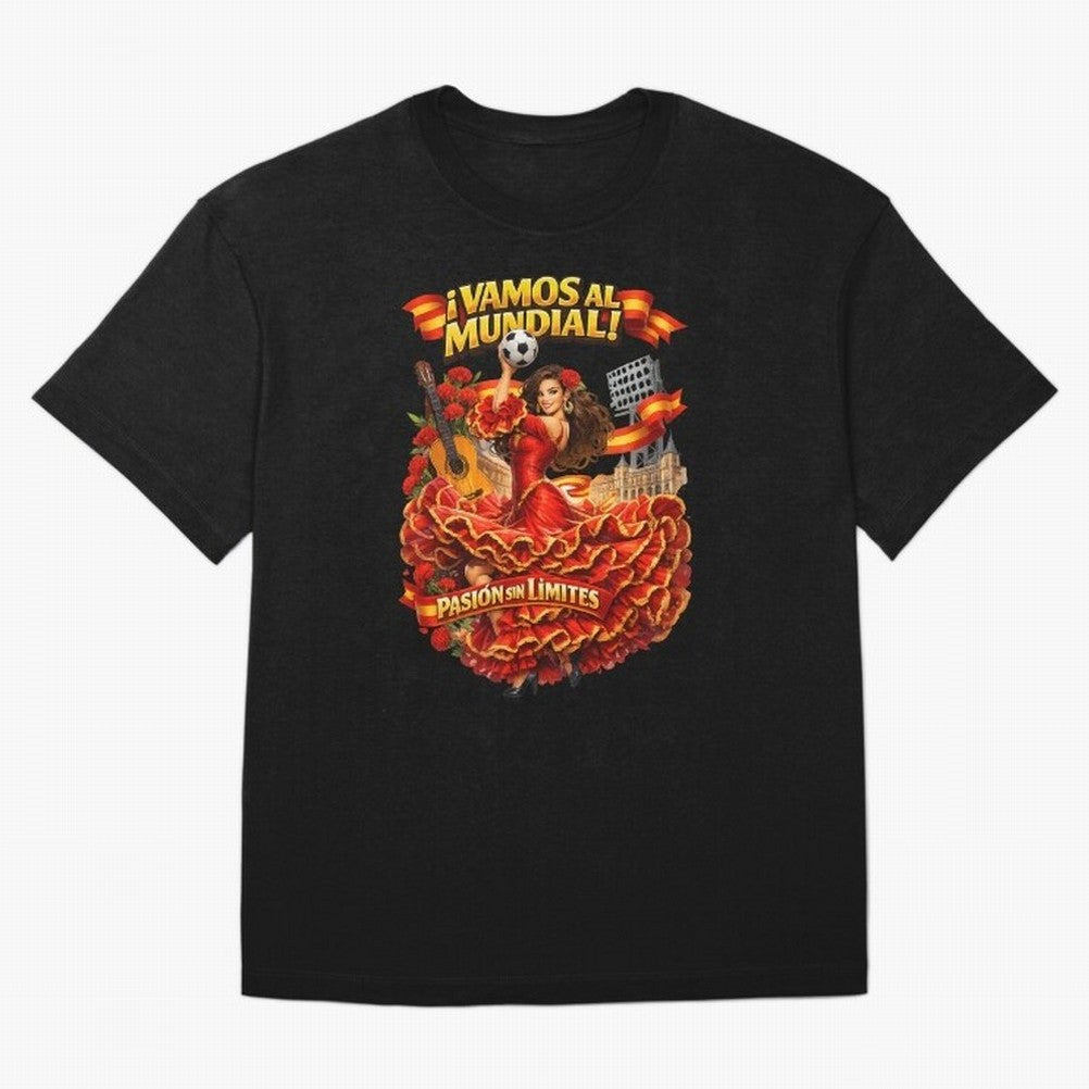 Spanish Flamenco Football Fan Shirt ¨C Unique World Cup 2026 Supporter Design Classic T-Shirt Celebrate Supporters United by Global Football Passion for FIFA World Cup 2026, Connected to Messi, CR7 and Mbappe, Portugal, Spain and Germany, Fan