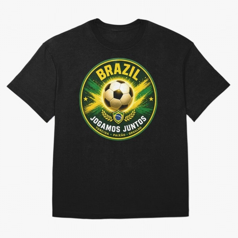 Vibrant and Elegant Brazil Soccer Emblem Classic T-Shirt Bring Home FIFA World Cup 2026 USA Canada Mexico Celebrating Messi, CR7 and Mbappe, Netherlands Energy, Championship Spirit, Famous Goals, Roaring Crowds and International Football Unity;
