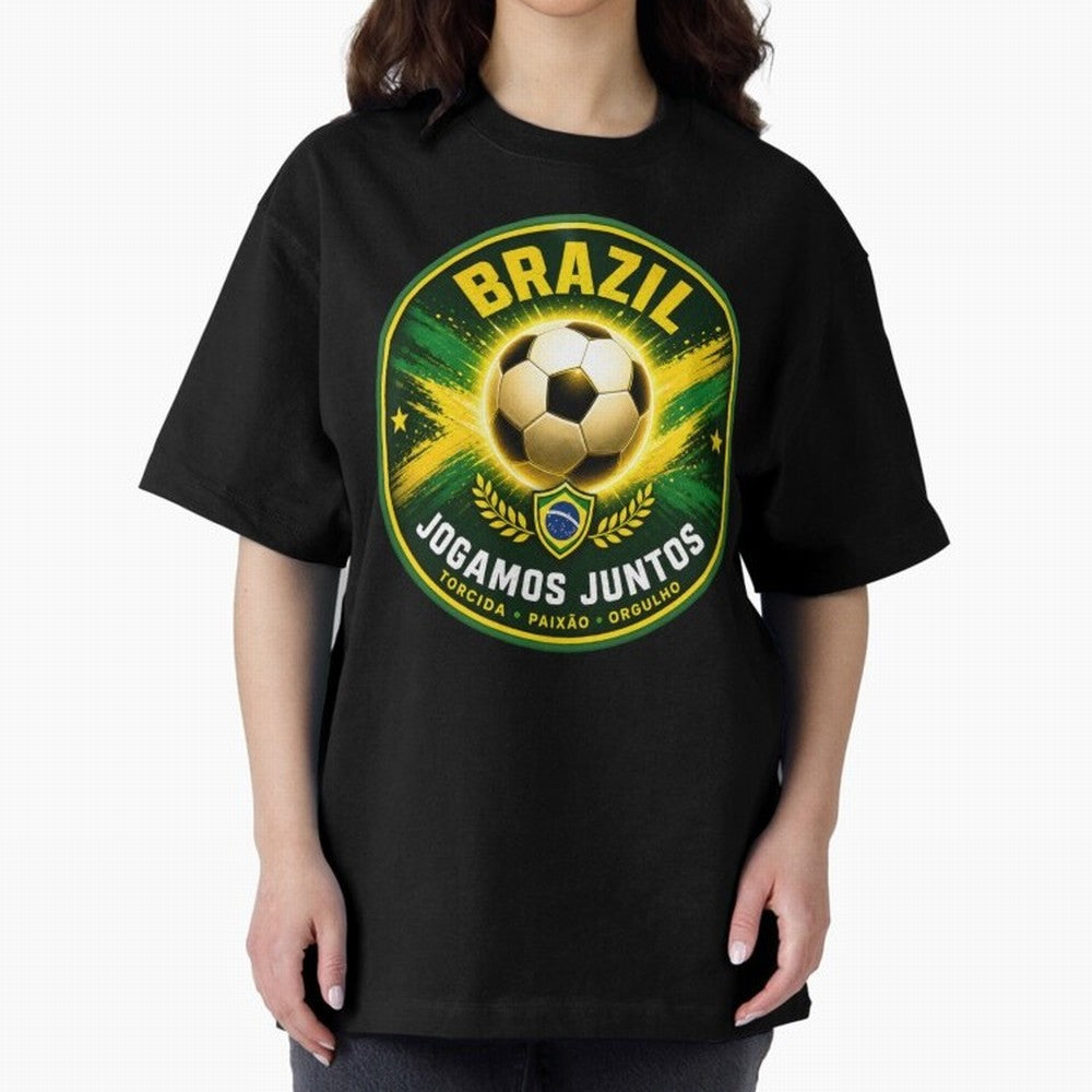 Vibrant and Elegant Brazil Soccer Emblem Classic T-Shirt Bring Home FIFA World Cup 2026 USA Canada Mexico Celebrating Messi, CR7 and Mbappe, Netherlands Energy, Championship Spirit, Famous Goals, Roaring Crowds and International Football Unity;