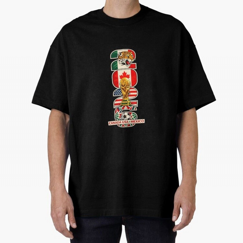 Vertical Host Nations Landmark Art Classic T-Shirt Support Your Favorite Stars during Global Football Passion for FIFA World Cup 2026 USA Canada Mexico, Driven by Haaland and Mbappe, England and Germany, Football History, Final Match Energy, Crowd