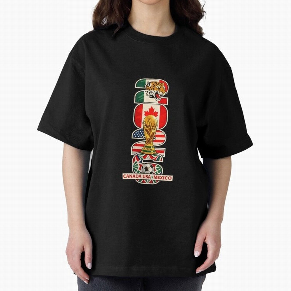 Vertical Host Nations Landmark Art Classic T-Shirt Support Your Favorite Stars during Global Football Passion for FIFA World Cup 2026 USA Canada Mexico, Driven by Haaland and Mbappe, England and Germany, Football History, Final Match Energy, Crowd