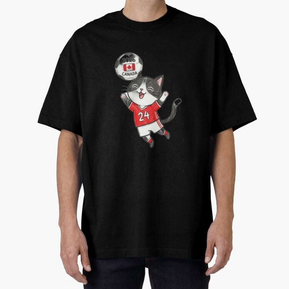 Canada Soccer Cat #24 - 2026 World Cup Celebration Classic T-Shirt Carry Global Football Passion for FIFA World Cup 2026, with Messi and Cristiano Ronaldo, France, Global Supporter Spirit, Legendary Goals, National Colors and Tournament