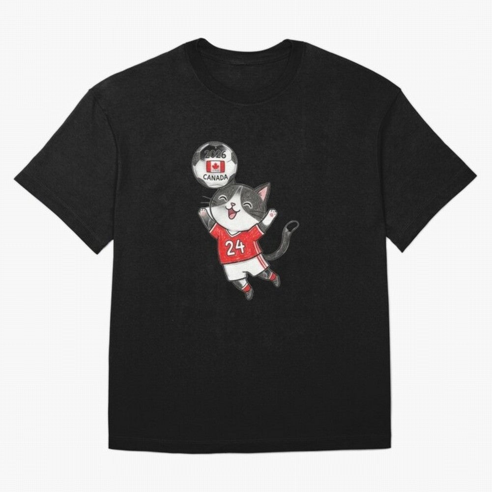 Canada Soccer Cat #24 - 2026 World Cup Celebration Classic T-Shirt Carry Global Football Passion for FIFA World Cup 2026, with Messi and Cristiano Ronaldo, France, Global Supporter Spirit, Legendary Goals, National Colors and Tournament