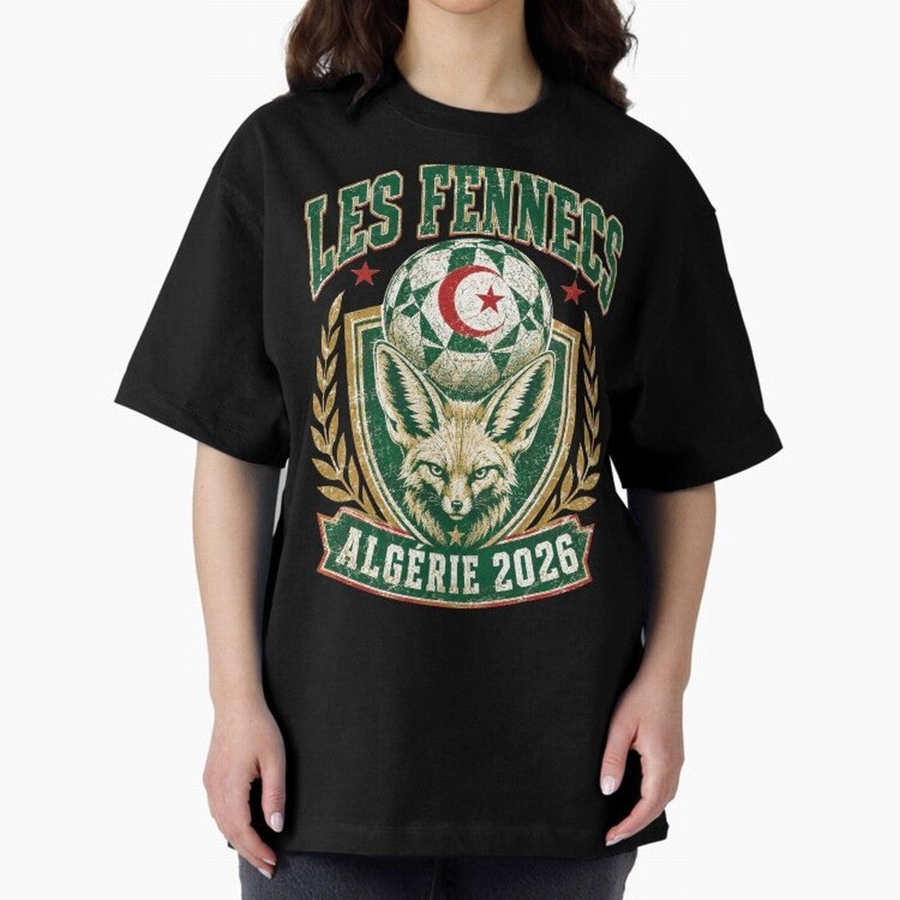 Les Fennecs Alg¨¦rie 2026 World Cup Soccer T-Shirt Classic T-Shirt Unlock FIFA World Cup 2026 USA Canada Mexico Spirit, Centered on France, Cristiano Ronaldo, Worldwide Fan Energy, Dramatic Goals, Stadium Lights and Championship Celebrations;