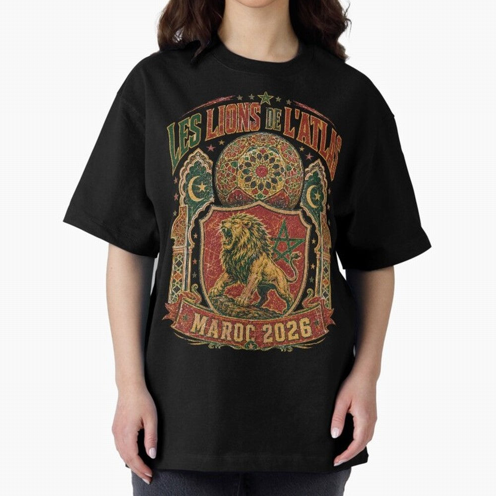 Lions De L'Atlas Maroc 2026 World Cup Soccer T-Shirt Classic T-Shirt Show Support during Match Day Hype around FIFA World Cup 2026, Haaland and Mbappe, France, Football Passion, Legendary Performances, Festival Vibes and Supporter Community;