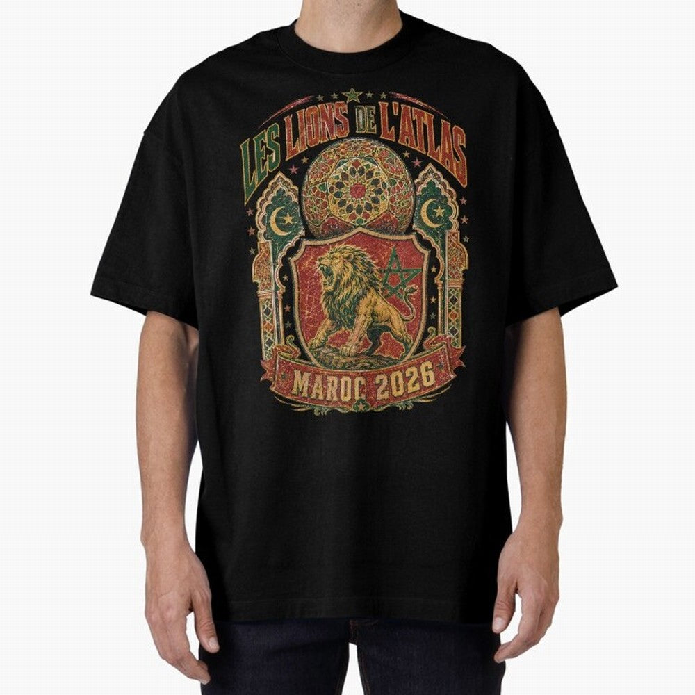 Lions De L'Atlas Maroc 2026 World Cup Soccer T-Shirt Classic T-Shirt Show Support during Match Day Hype around FIFA World Cup 2026, Haaland and Mbappe, France, Football Passion, Legendary Performances, Festival Vibes and Supporter Community;