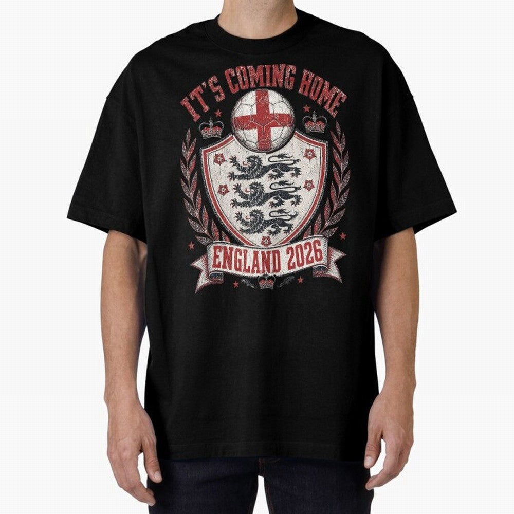 It's Coming Home England 2026 World Cup Soccer T-Shirt Classic T-Shirt Make Every Match About Global Football Passion for FIFA World Cup 2026, with Mbappe and Neymar, England, France and Netherlands, Championship Spirit, Famous Goals, Roaring