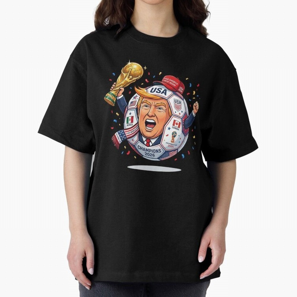 Donald Trump 2026 World Cup Soccer Champion Illustration Classic T-Shirt Keep Football History Alive during the FIFA World Cup 2026 Group Stage Journey through Messi Highlights, Argentina and Brazil Pride, Football Passion, Legendary Performances,