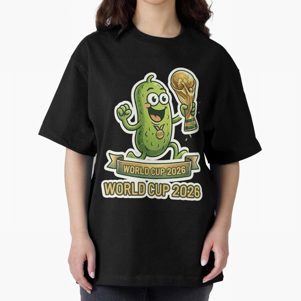 World Cup 2026 Pickle Champion Shirt ¨C Funny Soccer Pickle Mascot Holding Trophy, Cute Football Cartoon Design for Fans Sticker Mug Classic T-Shirt Celebrate Global Football Passion for FIFA World Cup 2026 Group Stage, Celebrating CR7, Germany,