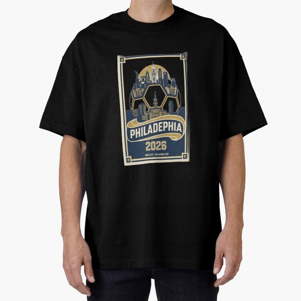 Philadelphia 2026 ¨C Vintage Soccer Host City Tee Classic T-Shirt Show Love for Legendary Goals in Global Football Passion for FIFA World Cup 2026 Group Stage, Capturing Messi, CR7 and Mbappe, England, France and Netherlands, Stadium Chants,