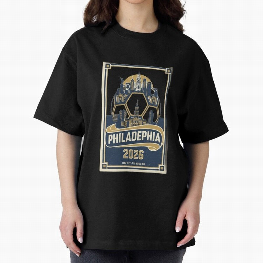Philadelphia 2026 ¨C Vintage Soccer Host City Tee Classic T-Shirt Show Love for Legendary Goals in Global Football Passion for FIFA World Cup 2026 Group Stage, Capturing Messi, CR7 and Mbappe, England, France and Netherlands, Stadium Chants,