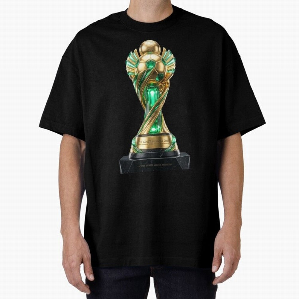 The Golden Glory 2026 - Futurist Soccer Trophy Classic T-Shirt Support Your Favorite Stars during FIFA World Cup 2026 Group Stage for Fans of Messi and Cristiano Ronaldo and Argentina, Bringing Championship Spirit, Famous Goals, Roaring Crowds and