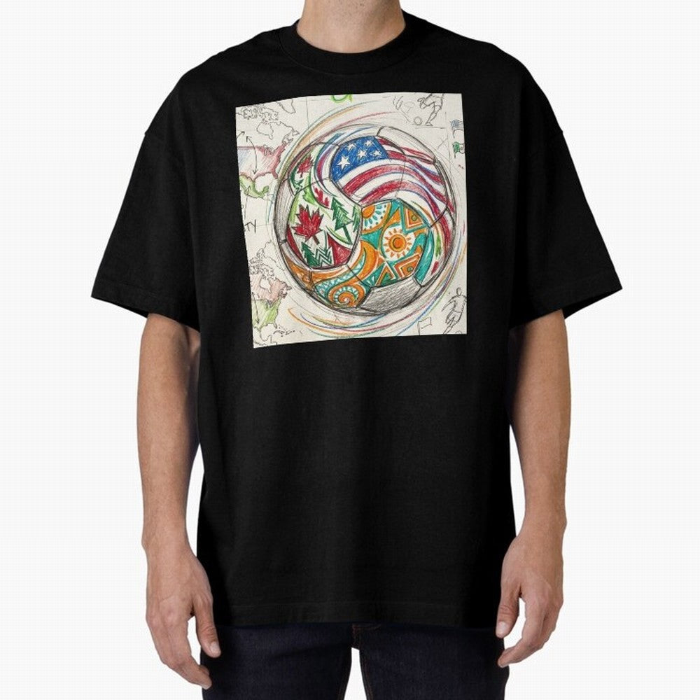 FIFA 2026 World Cup Unity Ball - Hand-Drawn Host Nations Art Classic T-Shirt Live for the Drama of Global Football Passion for FIFA World Cup 2026, Highlighting Neymar, Argentina and Brazil, Championship Spirit, Famous Goals, Roaring Crowds and