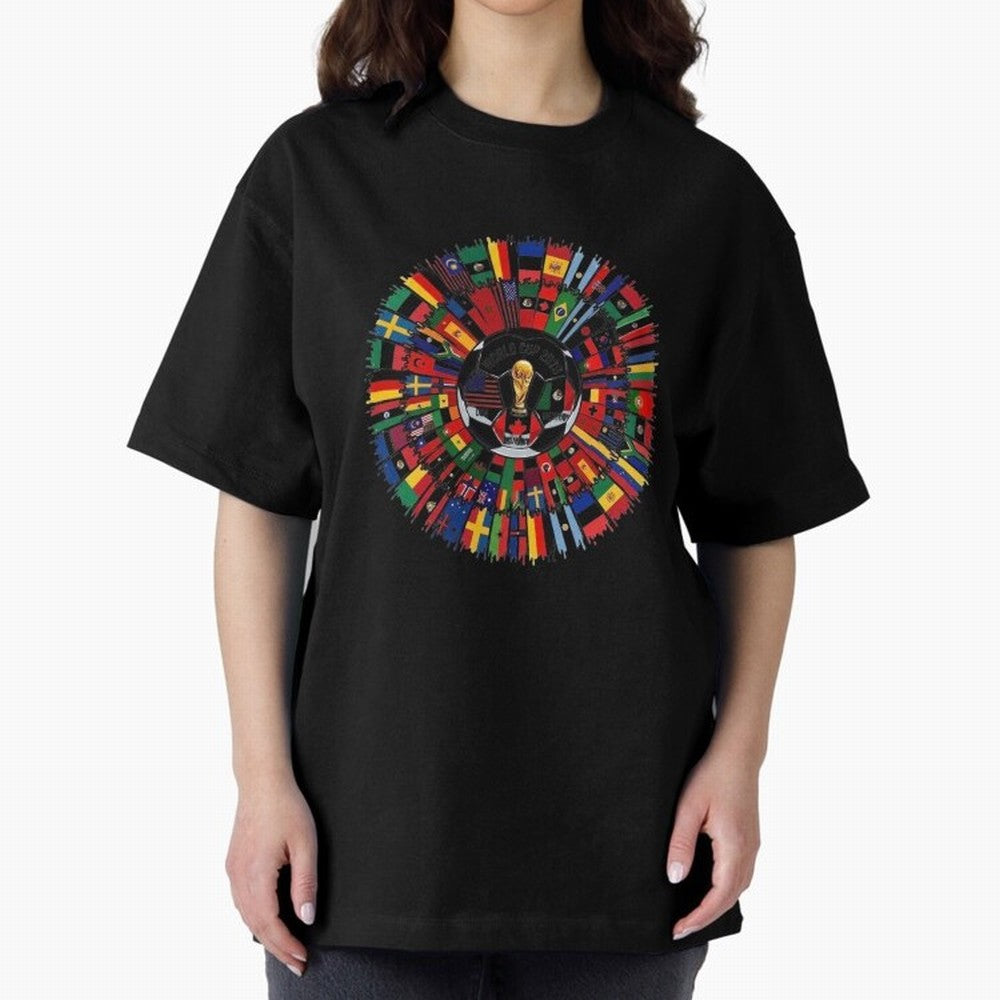 Vibrant 2026 World Cup International Flag Splash Classic T-Shirt Celebrate the Biggest Stage of Match Day Hype around FIFA World Cup 2026 USA Canada Mexico, Messi, Neymar and Mbappe, England, Football Passion, Legendary Performances, Festival Vibes