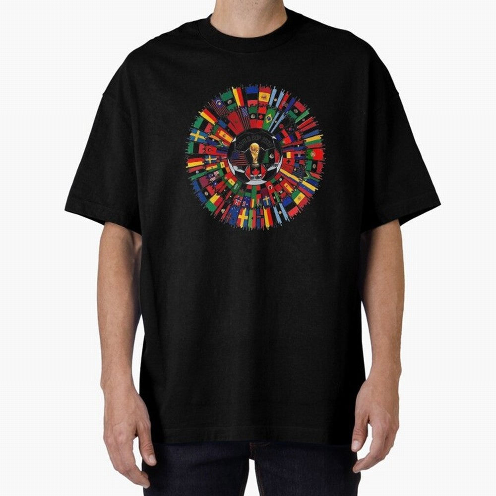 Vibrant 2026 World Cup International Flag Splash Classic T-Shirt Celebrate the Biggest Stage of Match Day Hype around FIFA World Cup 2026 USA Canada Mexico, Messi, Neymar and Mbappe, England, Football Passion, Legendary Performances, Festival Vibes