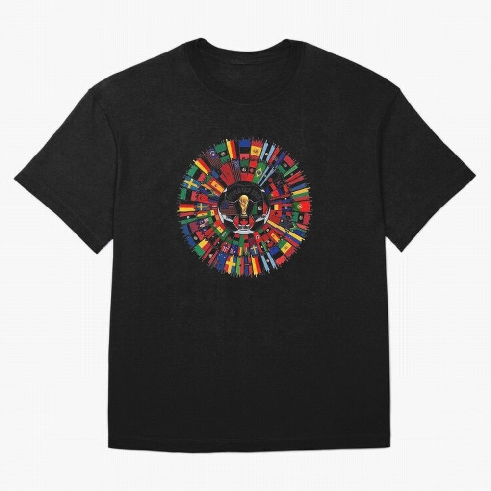 Vibrant 2026 World Cup International Flag Splash Classic T-Shirt Celebrate the Biggest Stage of Match Day Hype around FIFA World Cup 2026 USA Canada Mexico, Messi, Neymar and Mbappe, England, Football Passion, Legendary Performances, Festival Vibes