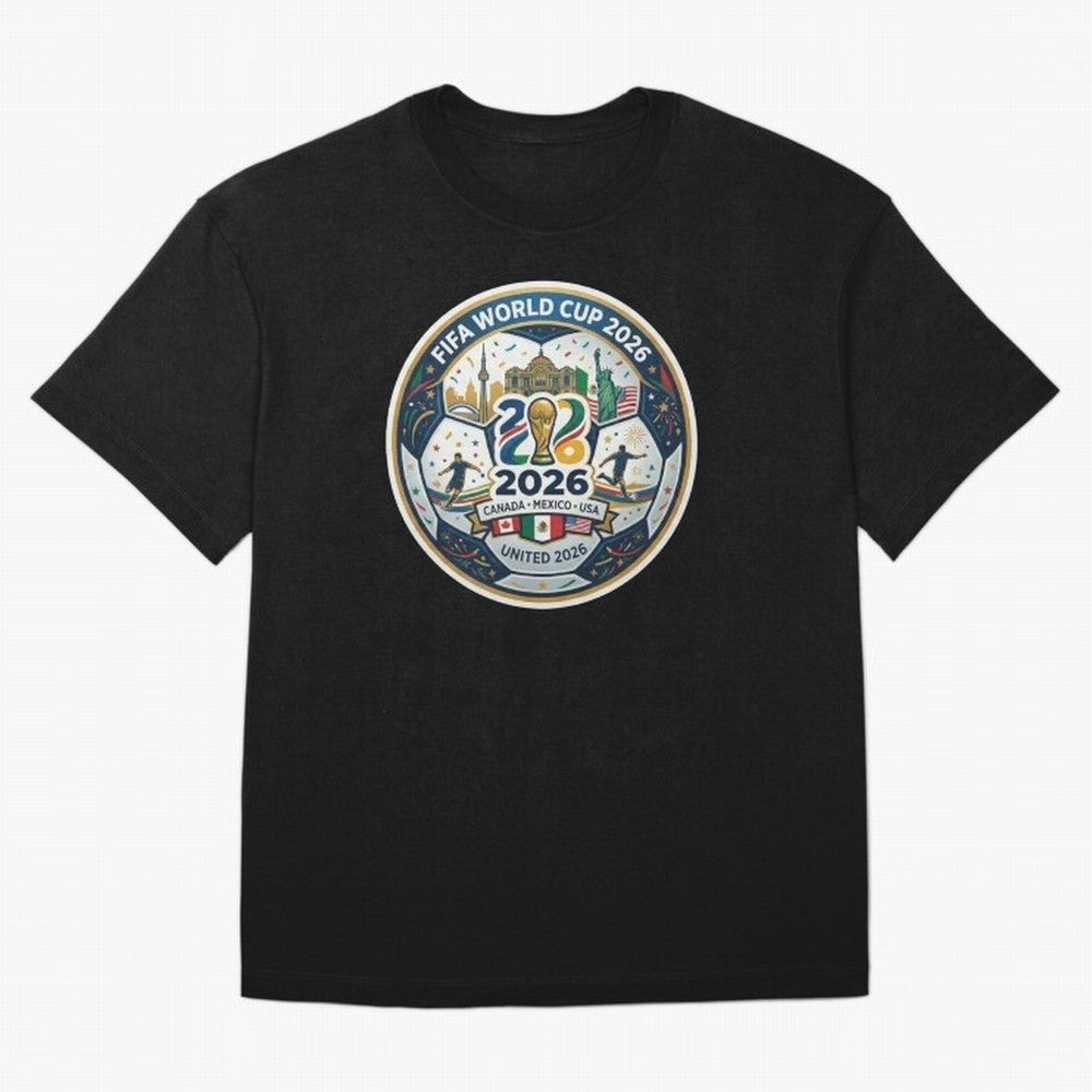 FIFA World Cup 2026 North America Commemorative Emblem Classic T-Shirt Live the Energy of Match Day Hype around FIFA World Cup 2026 Group Stage, Messi, CR7 and Mbappe, Spain, Champion Mindset, Group Stage Buzz, Knockout Tension and Passionate Fan