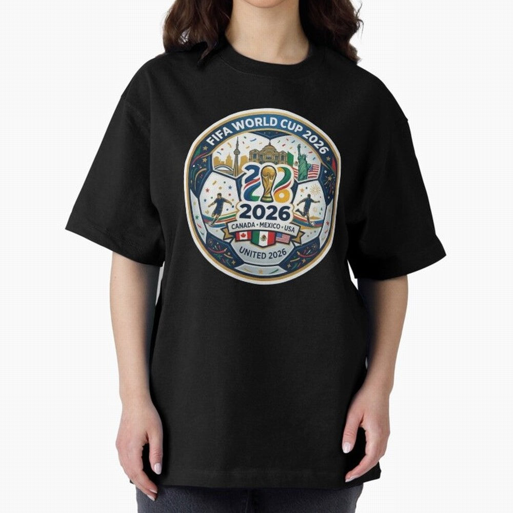 FIFA World Cup 2026 North America Commemorative Emblem Classic T-Shirt Live the Energy of Match Day Hype around FIFA World Cup 2026 Group Stage, Messi, CR7 and Mbappe, Spain, Champion Mindset, Group Stage Buzz, Knockout Tension and Passionate Fan