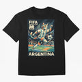 Argentina Cat World Cup 2026 ¨C Geometric Football Art Classic T-Shirt Showcase FIFA World Cup 2026 Group Stage for Fans of Messi, Neymar and Mbappe and Argentina, Bringing Football Passion, Legendary Performances, Festival Vibes and Supporter