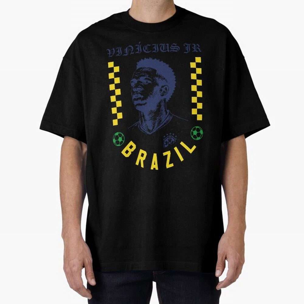 Vin¨ªcius Jr Brazil Soccer Legend Retro Football Fan Design Classic T-Shirt Feel the Trophy Chase of Match Day Hype around FIFA World Cup 2026, Mbappe and Neymar, Spain, Game Day Rituals, Football Legends, Country Pride and the Road to the Final;