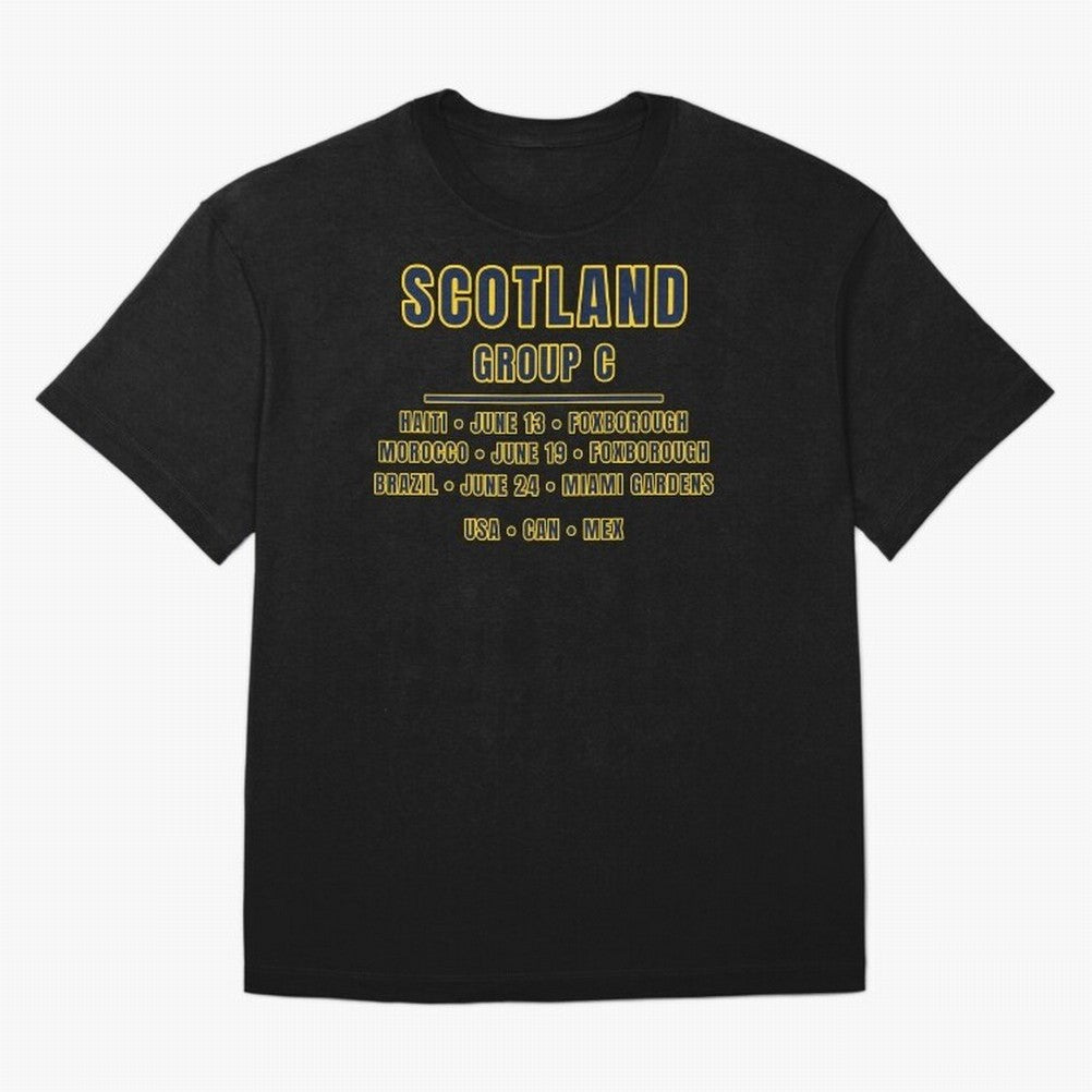 Scotland World Cup 2026 Fixtures T-Shirt ¨C Group C Football Shirt Classic T-Shirt Feel the Heartbeat of FIFA World Cup 2026 USA Canada Mexico Highlighting Messi, CR7 and Mbappe, Germany Energy, Football Festival Excitement, Trophy Ambitions,