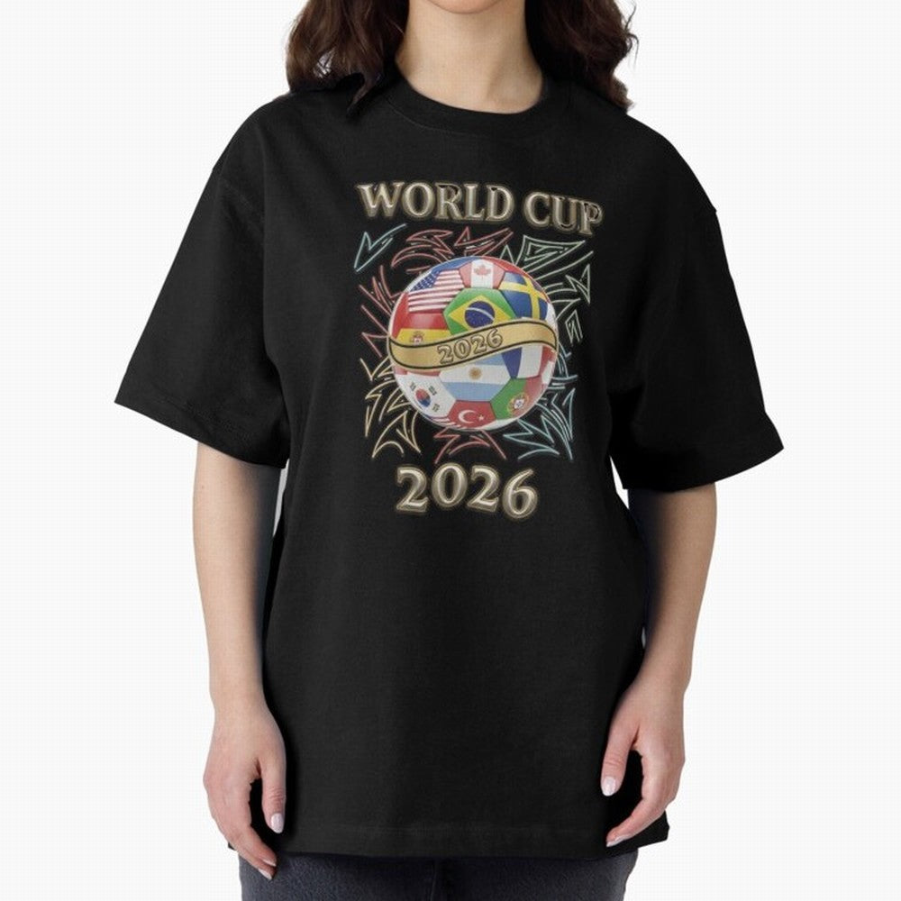 2026 World Cup Soccer Ball Flags - Global Football Championship Celebration Classic T-Shirt Turn Up for the FIFA World Cup 2026 Journey through Neymar Highlights, Argentina, France and Brazil Pride, Fan Favorite Moments, National Team Passion, Big