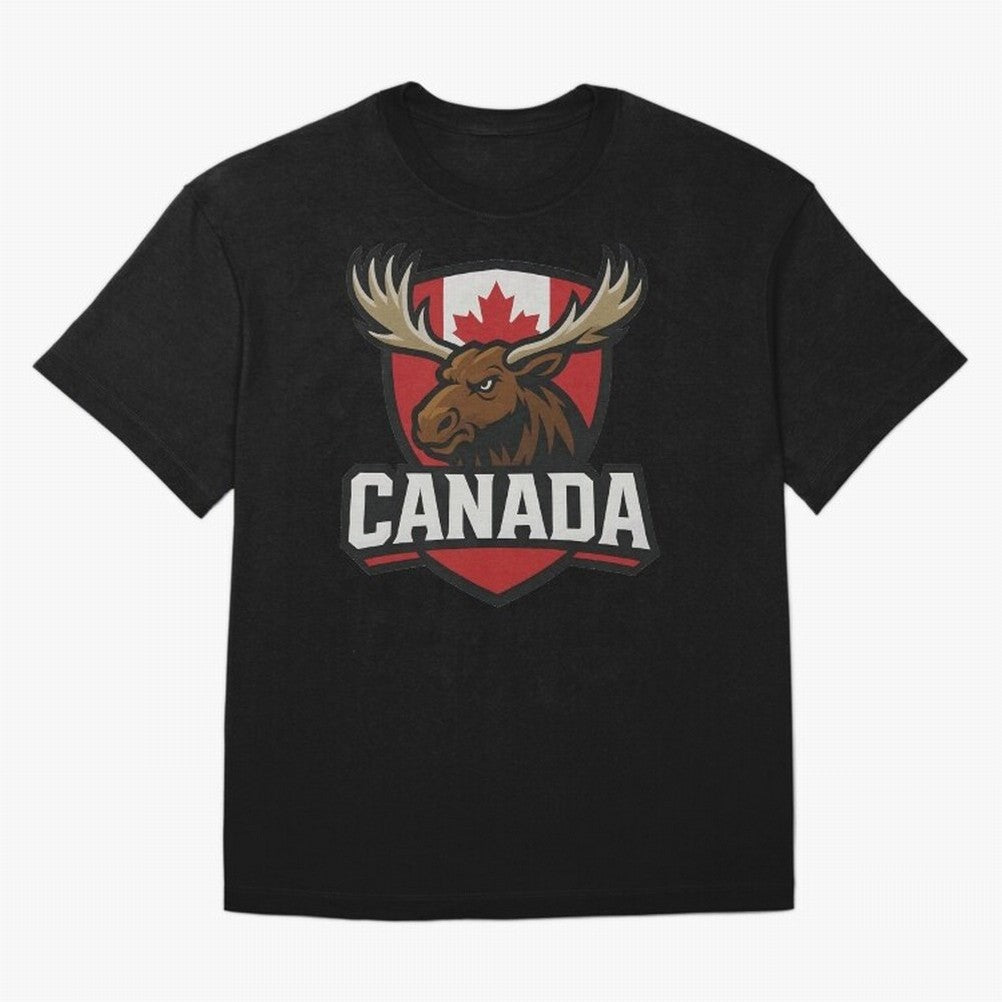 Canada Moose Sports Logo T-Shirt ¨C Canadian Flag Maple Leaf Emblem | 2026 World Cup Supporter Classic T-Shirt Honor the Beautiful Game during Global Football Passion for FIFA World Cup 2026 USA Canada Mexico, Driven by CR7 and Messi, Spain, Soccer