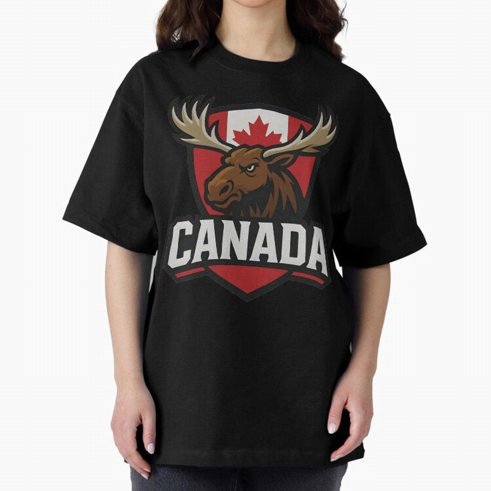 Canada Moose Sports Logo T-Shirt ¨C Canadian Flag Maple Leaf Emblem | 2026 World Cup Supporter Classic T-Shirt Honor the Beautiful Game during Global Football Passion for FIFA World Cup 2026 USA Canada Mexico, Driven by CR7 and Messi, Spain, Soccer