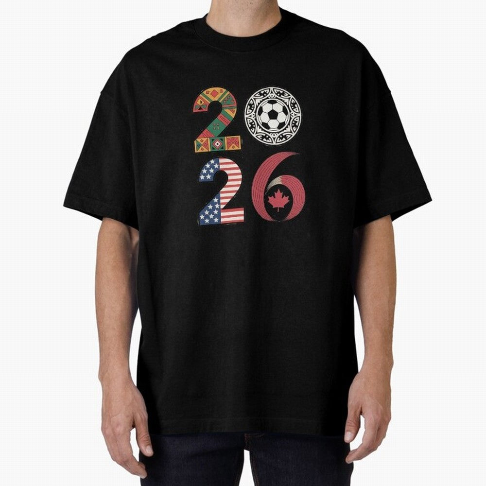 2026 Football Countries Design ¨C USA, Canada & Mexico Inspired Art Oversized T-Shirt Join the Countdown to Match Day Hype around FIFA World Cup 2026, Cristiano Ronaldo, Haaland and CR7, Portugal, Football Passion, Legendary Performances, Festival