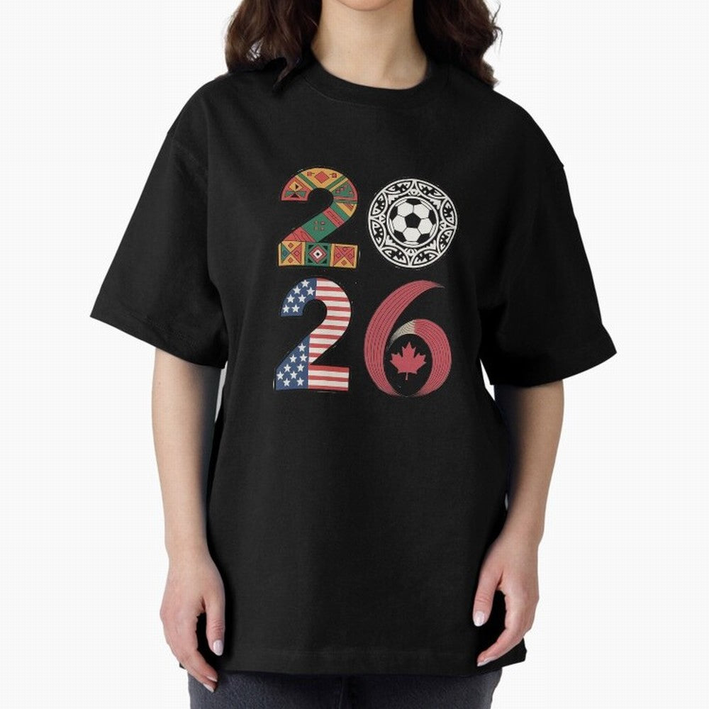 2026 Football Countries Design ¨C USA, Canada & Mexico Inspired Art Oversized T-Shirt Join the Countdown to Match Day Hype around FIFA World Cup 2026, Cristiano Ronaldo, Haaland and CR7, Portugal, Football Passion, Legendary Performances, Festival