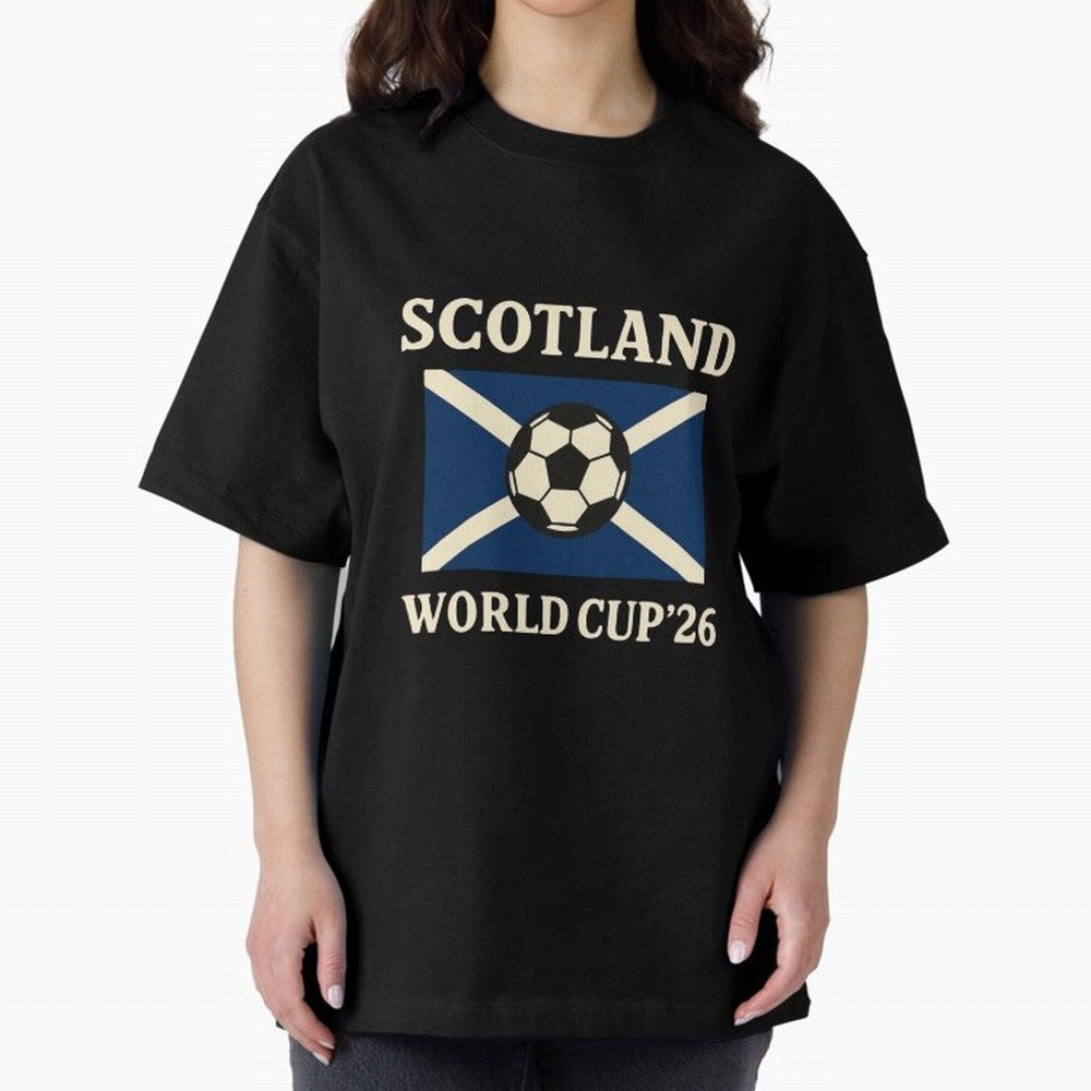 Scotland World Cup 2026 Oversized T-Shirt Celebrate Rivalries and Pride in FIFA World Cup 2026 Group Stage for Fans of Messi and Cristiano Ronaldo and England, Bringing Global Supporter Spirit, Legendary Goals, National Colors and Tournament