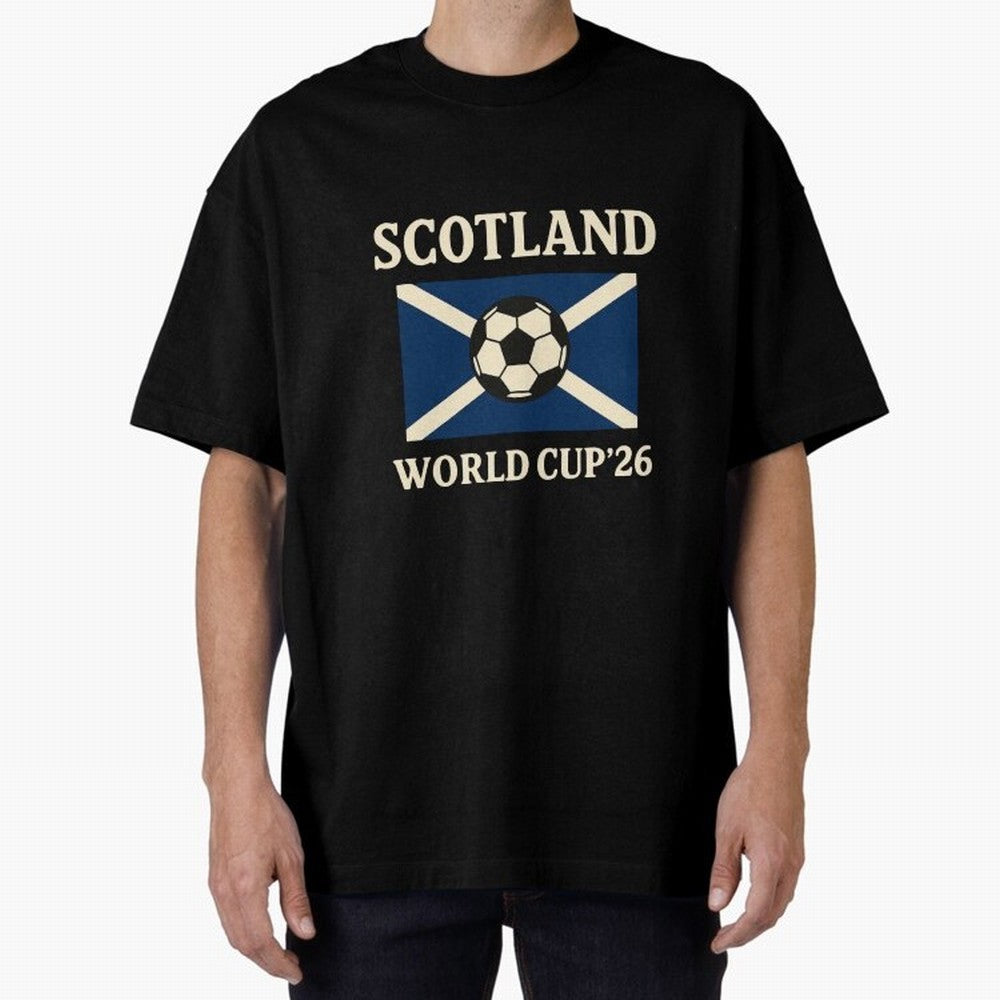 Scotland World Cup 2026 Oversized T-Shirt Celebrate Rivalries and Pride in FIFA World Cup 2026 Group Stage for Fans of Messi and Cristiano Ronaldo and England, Bringing Global Supporter Spirit, Legendary Goals, National Colors and Tournament