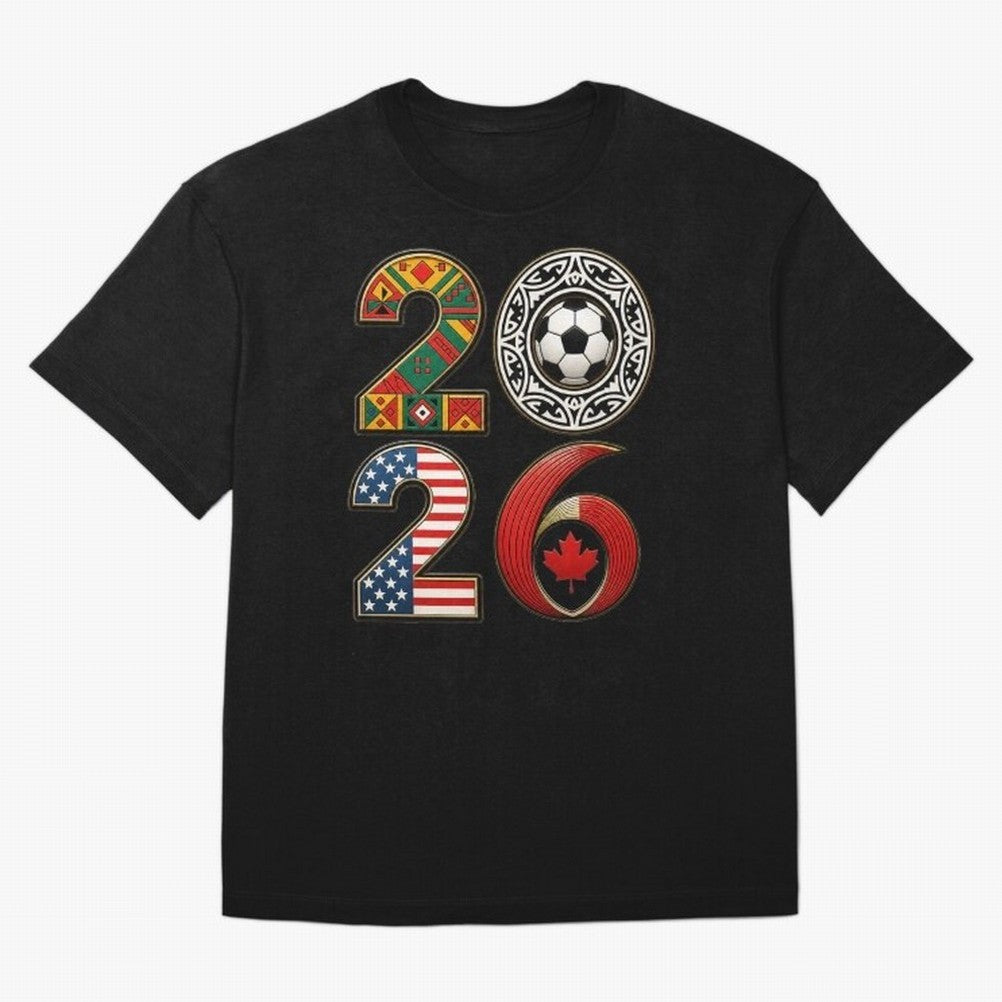United 2026 Soccer Fan - North America Host Countries Oversized T-Shirt Stand Out with Spirit from FIFA World Cup 2026 USA Canada Mexico Centered on Haaland, Brazil, Portugal and Argentina Energy, Stadium Chants, National Pride, Trophy Dreams and