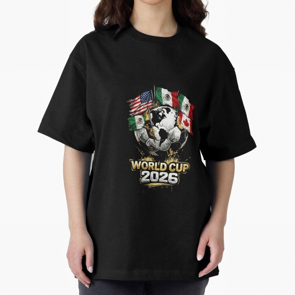 Fifa 2026 World Cup Flags Football Graphic Tee Oversized T-Shirt Fuel FIFA World Cup 2026 for Fans of Cristiano Ronaldo and England, France and Netherlands, Bringing Stadium Chants, National Pride, Trophy Dreams and Unforgettable Football Memories;