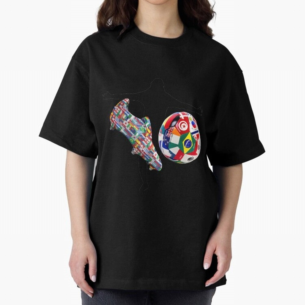 world cup Oversized T-Shirt Unlock Global Football Passion for FIFA World Cup 2026 USA Canada Mexico, Driven by Cristiano Ronaldo, Portugal, Spain and Germany, Football Festival Excitement, Trophy Ambitions, Country Rivalries and Star Player Buzz;