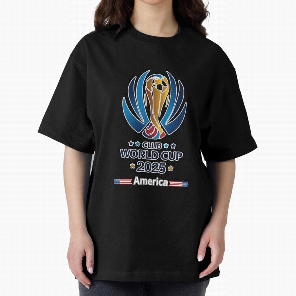 Club World Cup Oversized T-Shirt Show Love for Legendary Goals in FIFA World Cup 2026 USA Canada Mexico Spirit, Inspired by Brazil, Portugal and Argentina, Messi and Cristiano Ronaldo, Match Day Excitement, Supporter Culture, Golden Goals and